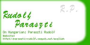 rudolf paraszti business card